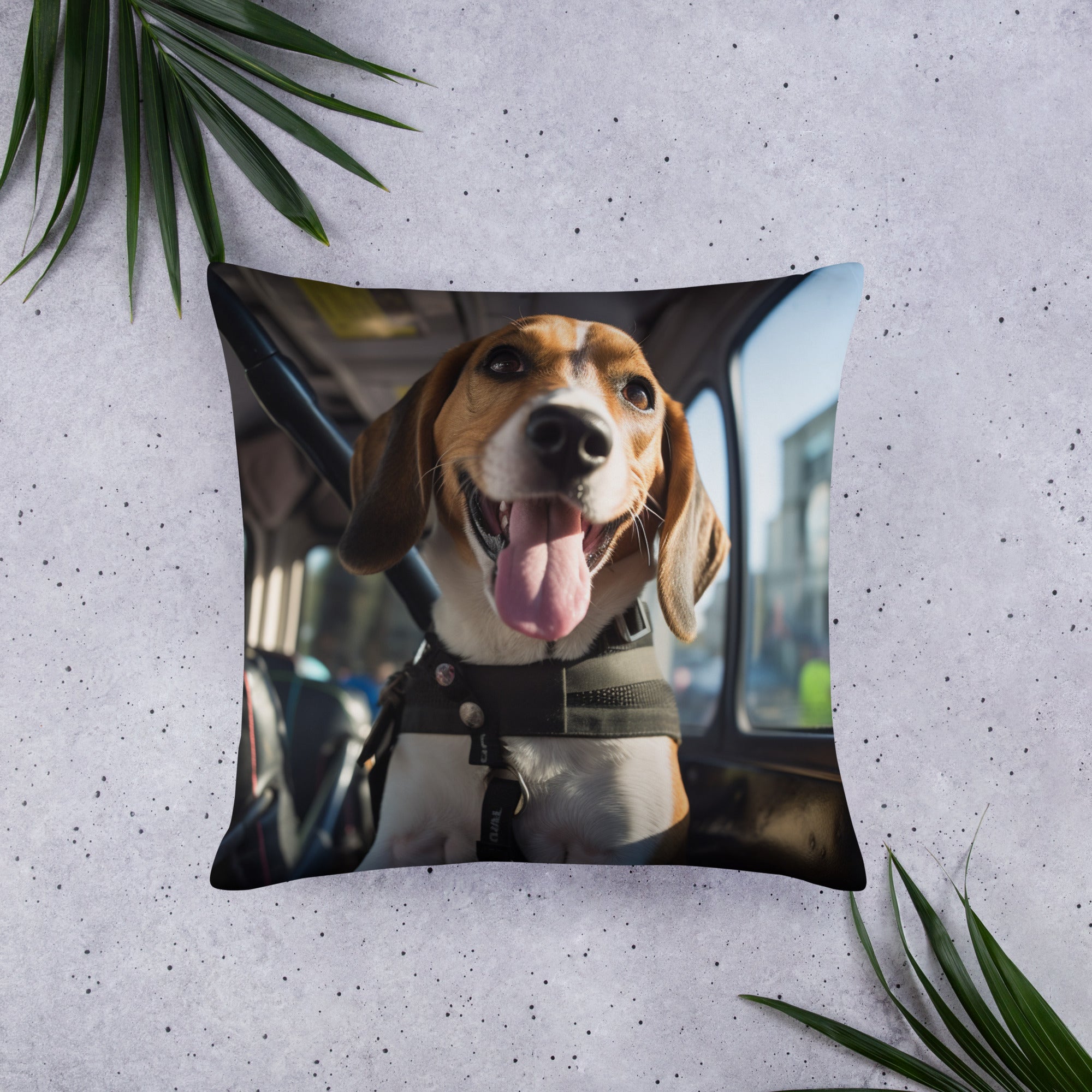 Beagle Bus Driver Basic Pillow ArtBaanoo