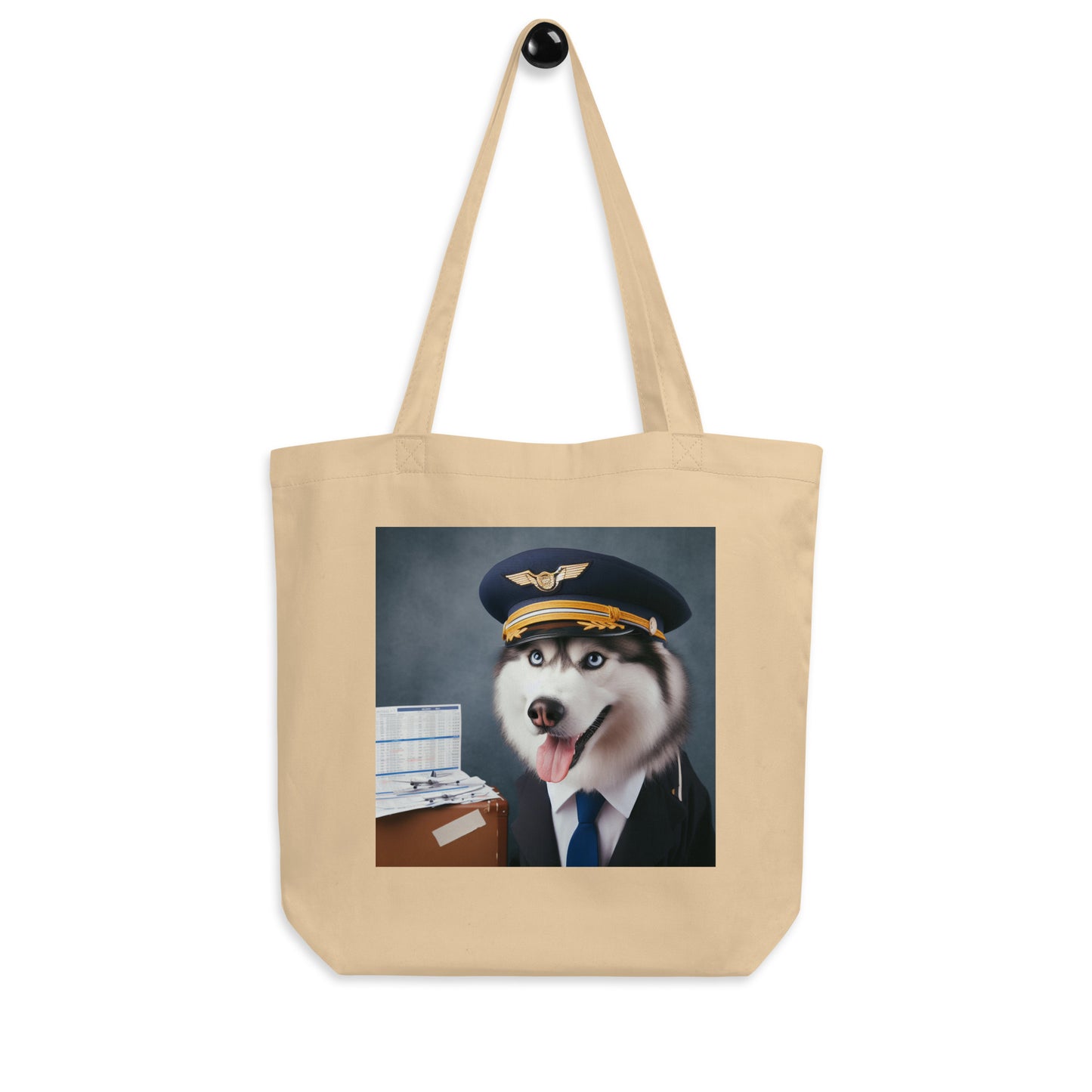 Siberian Husky Airline Pilot Eco Tote Bag