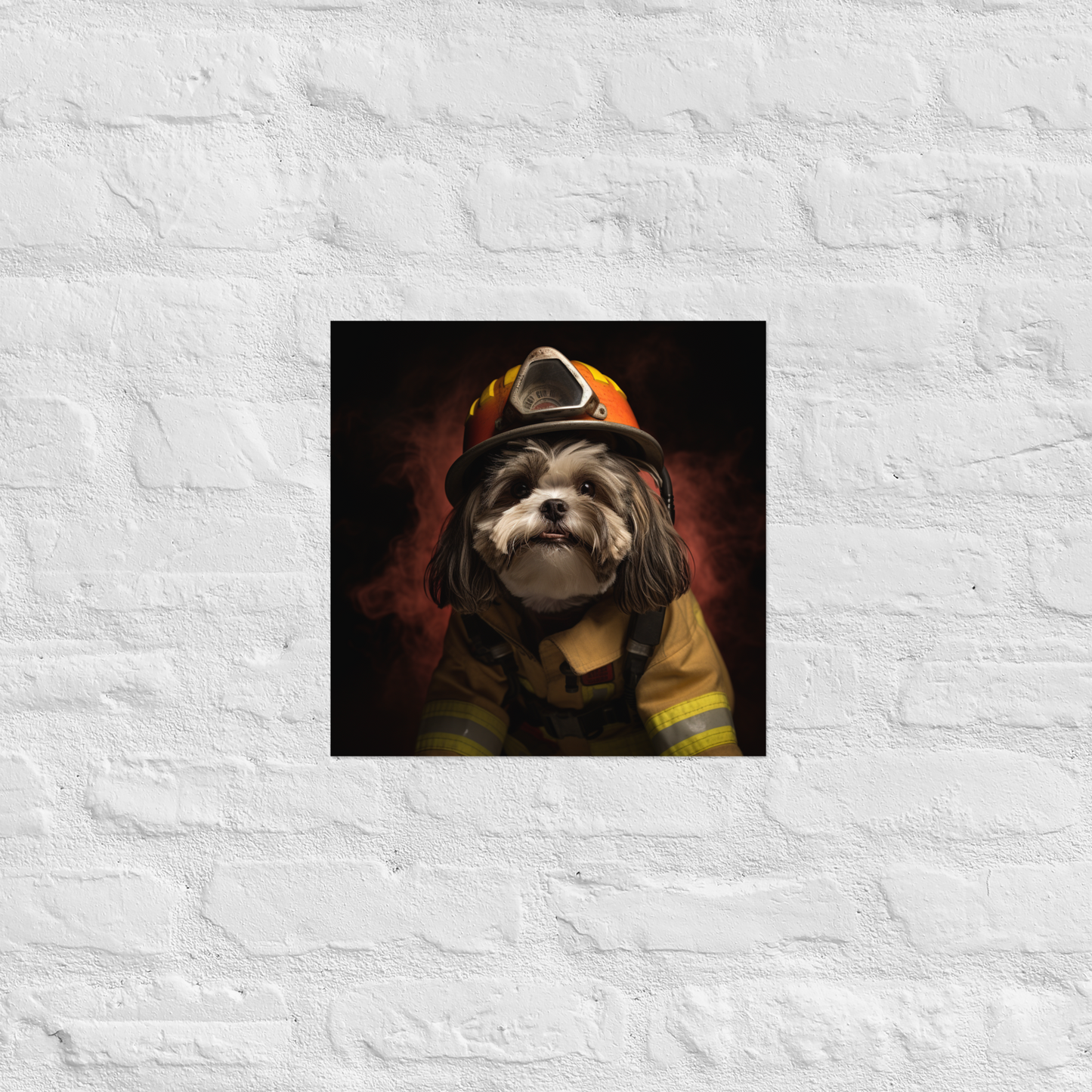 Shih Tzu Firefighter Poster
