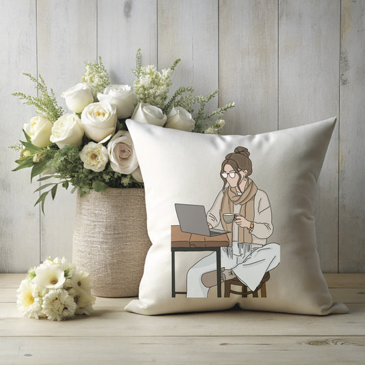 Coffee and Focus – Color Illustration