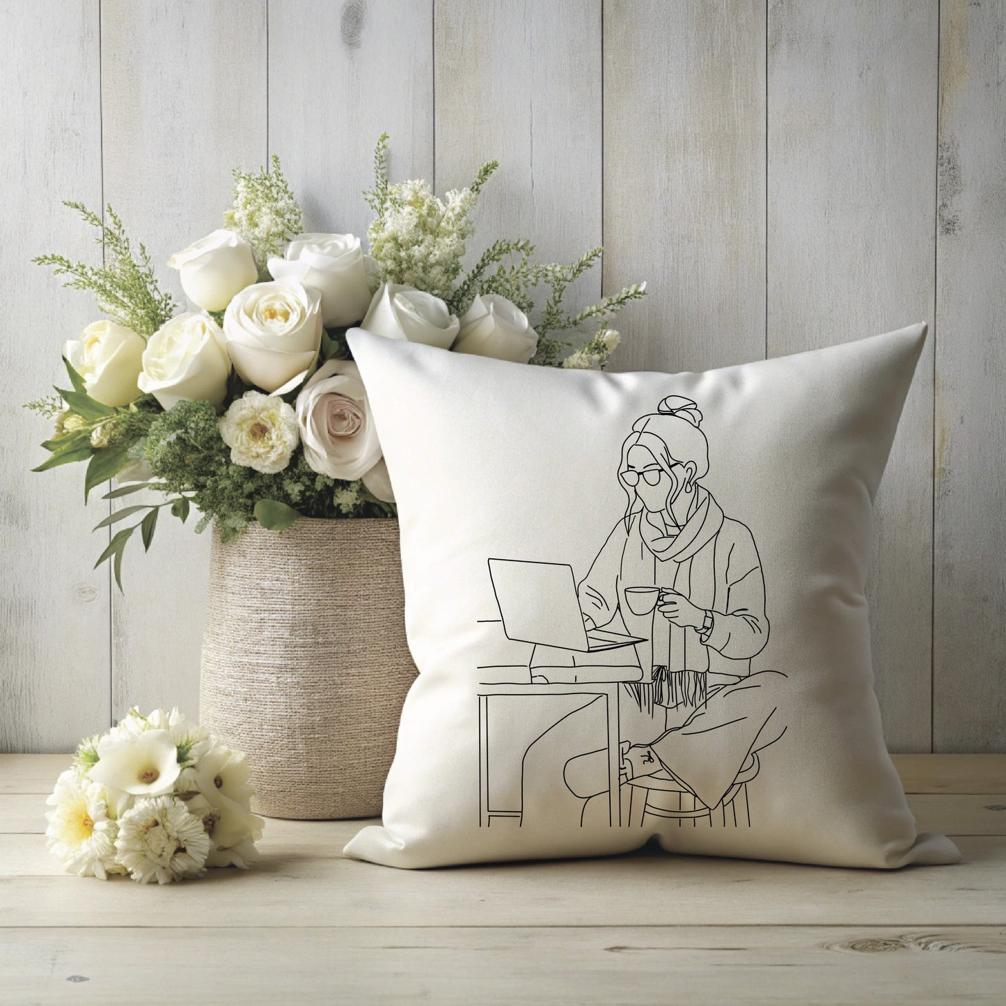 Coffee and Focus – Line Art