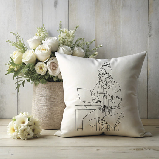 Coffee and Focus – Line Art