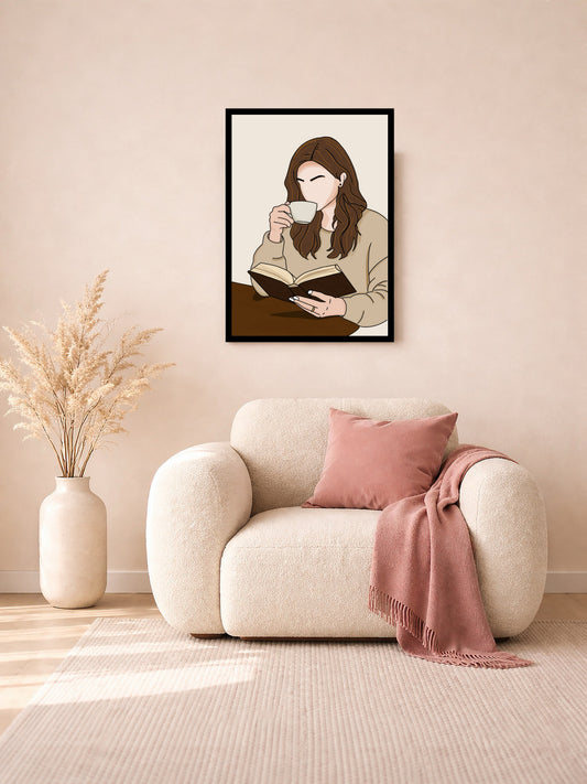 Quiet Coffee Moment - Color Illustration