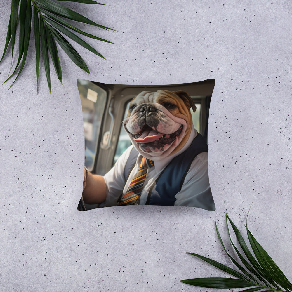 Bulldog Bus Driver Basic Pillow