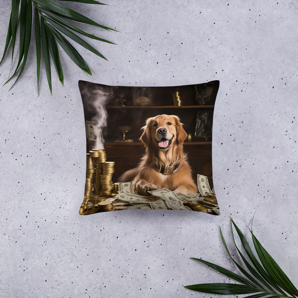 Golden Retriever Millionaire Basic Pillow