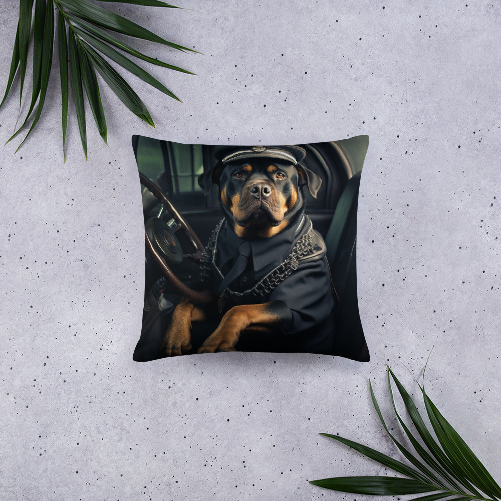 Rottweiler Bus Driver Basic Pillow