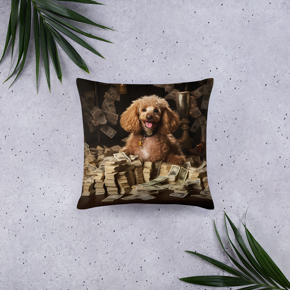 Poodle Millionaire Basic Pillow