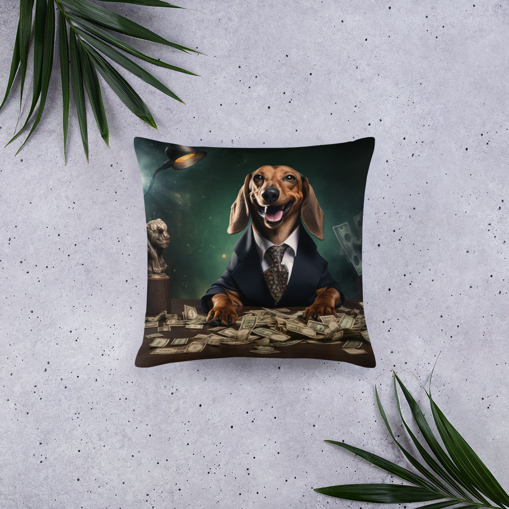 Dachshund Millionaire Basic Pillow