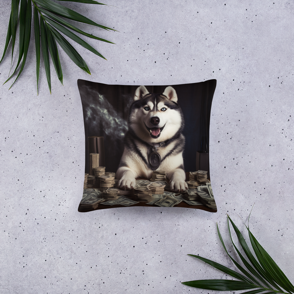 Siberian Husky Millionaire Basic Pillow