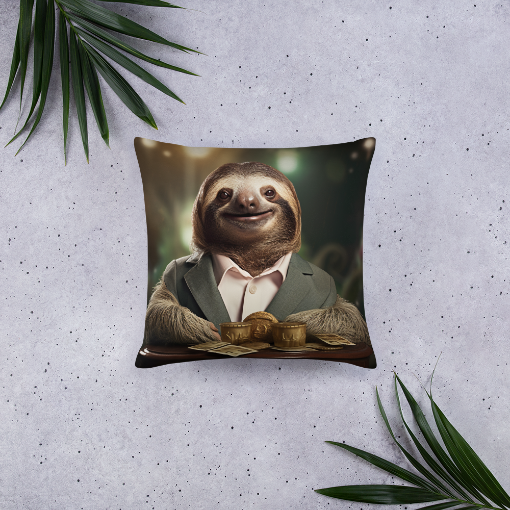 Sloth Millionaire Basic Pillow