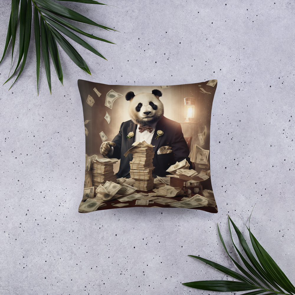 Panda Millionaire Basic Pillow