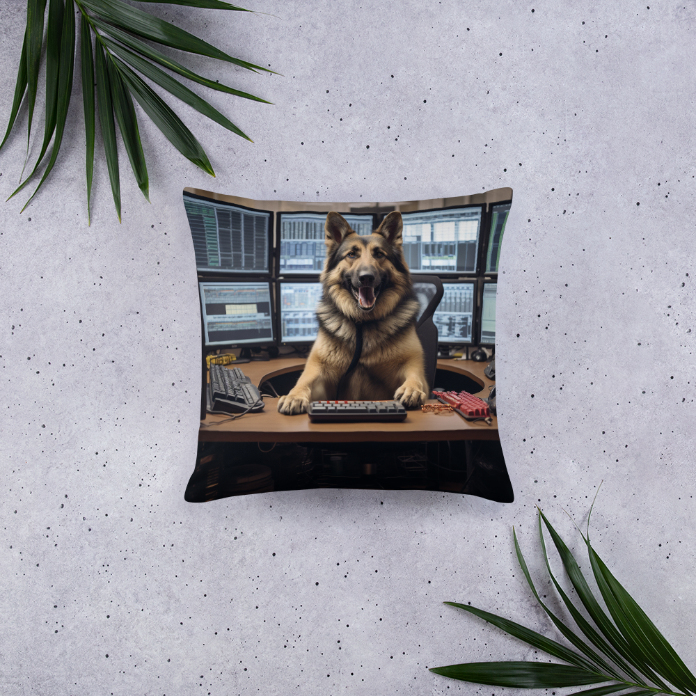 German Shepherd Stock Trader Basic Pillow