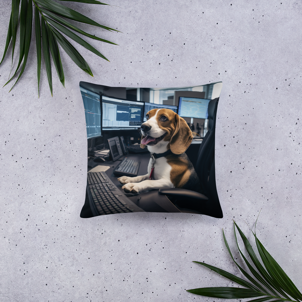 Beagle Stock Trader Basic Pillow