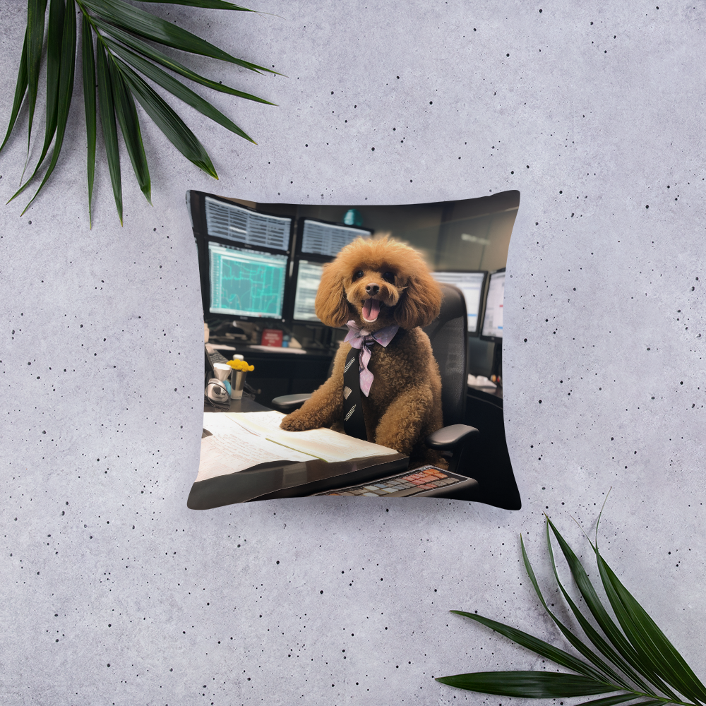 Poodle Stock Trader Basic Pillow