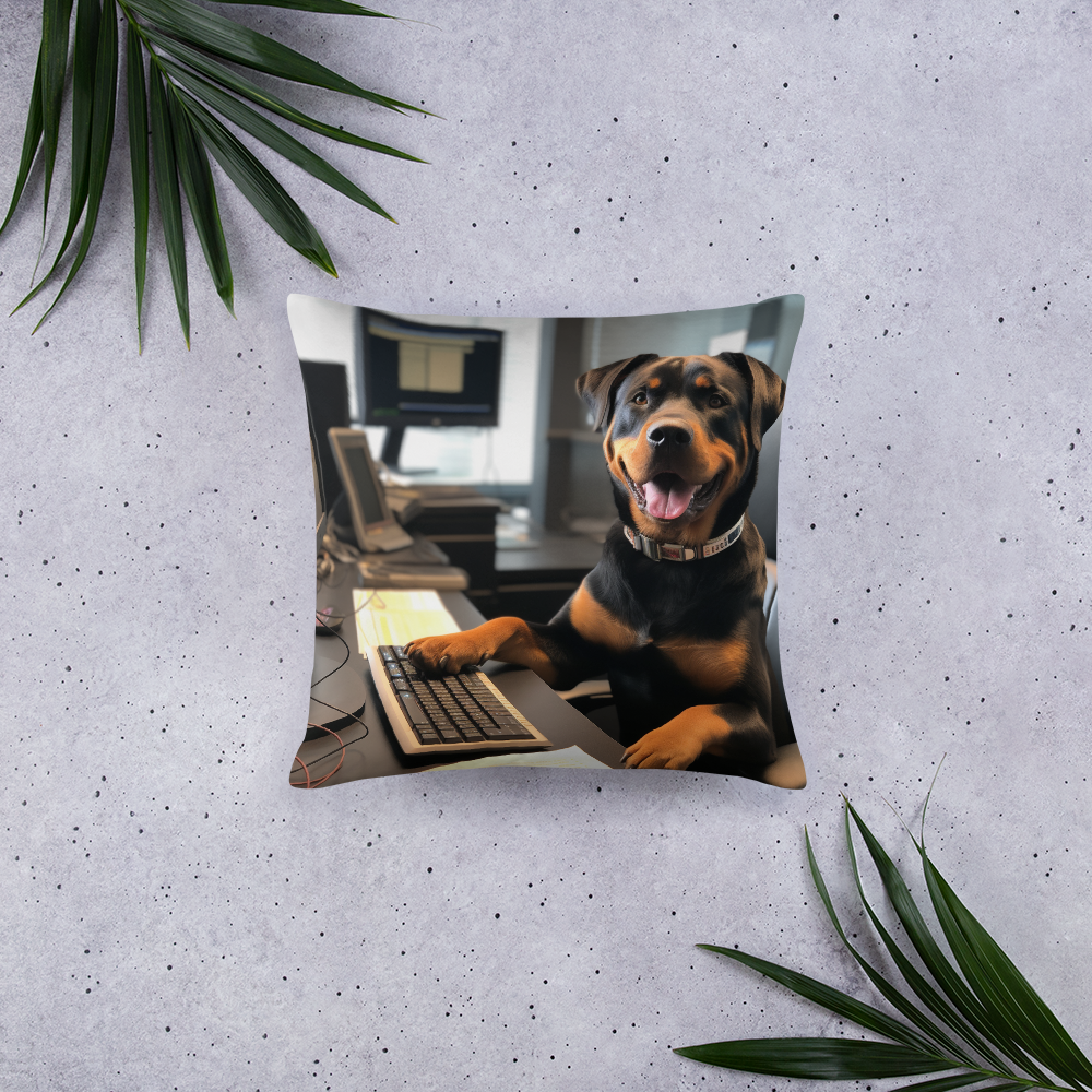 Rottweiler Stock Trader Basic Pillow