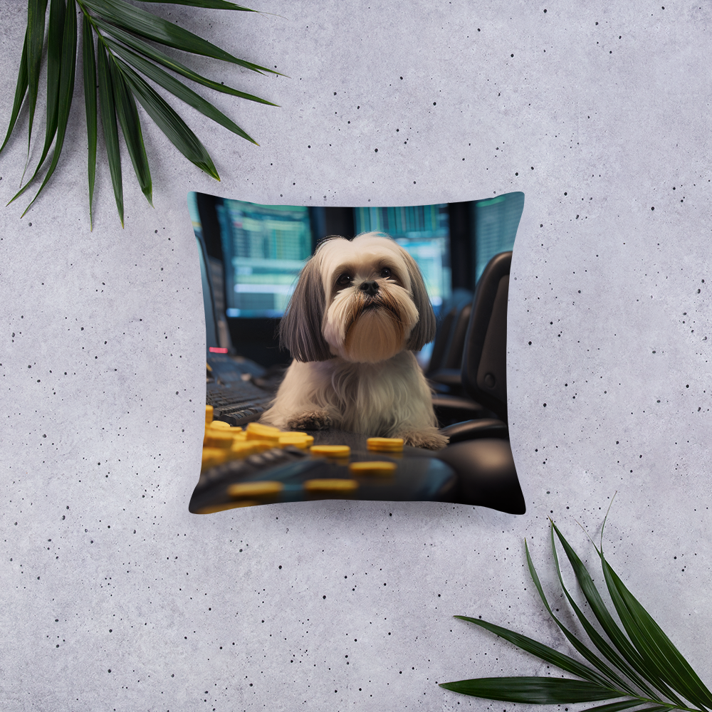 Shih Tzu Stock Trader Basic Pillow