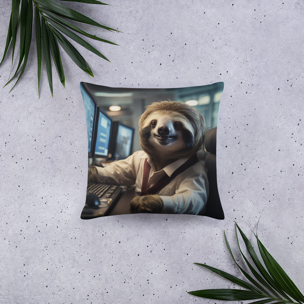 Sloth Stock Trader Basic Pillow