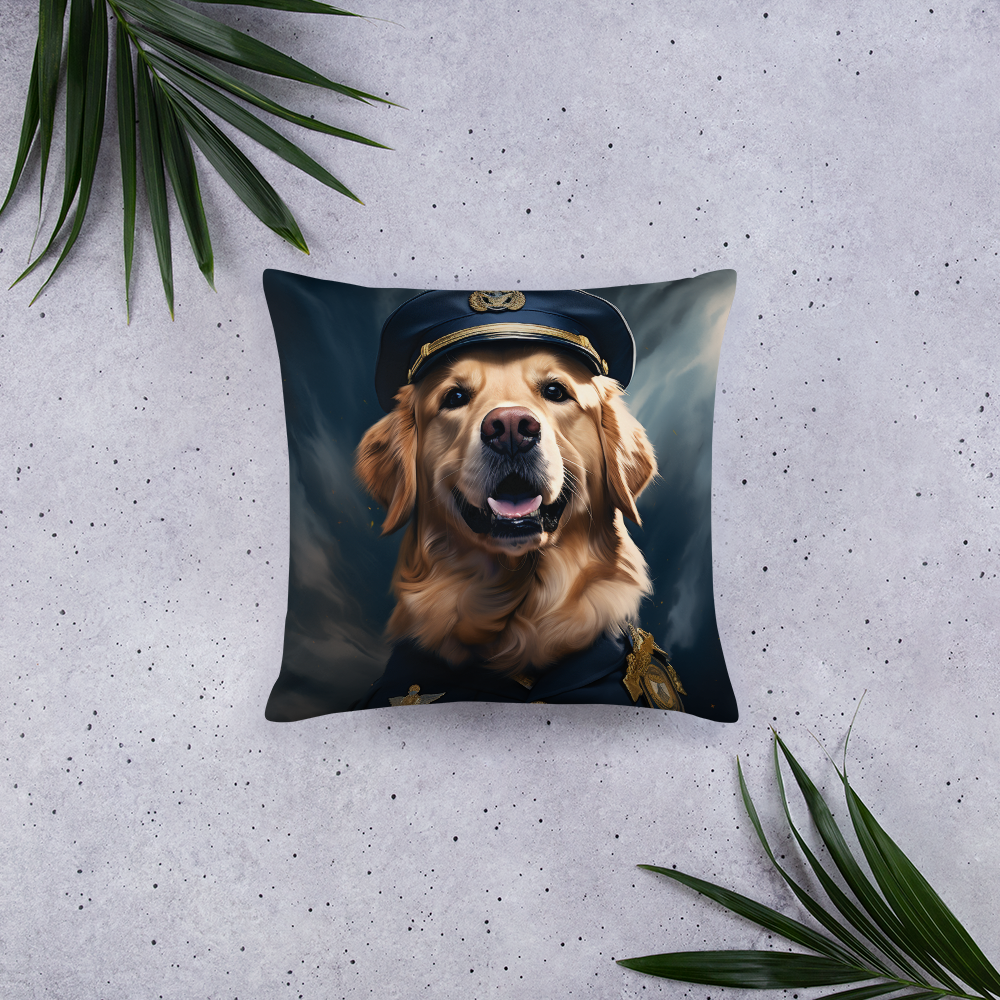 Golden Retriever Air Force Officer Basic Pillow