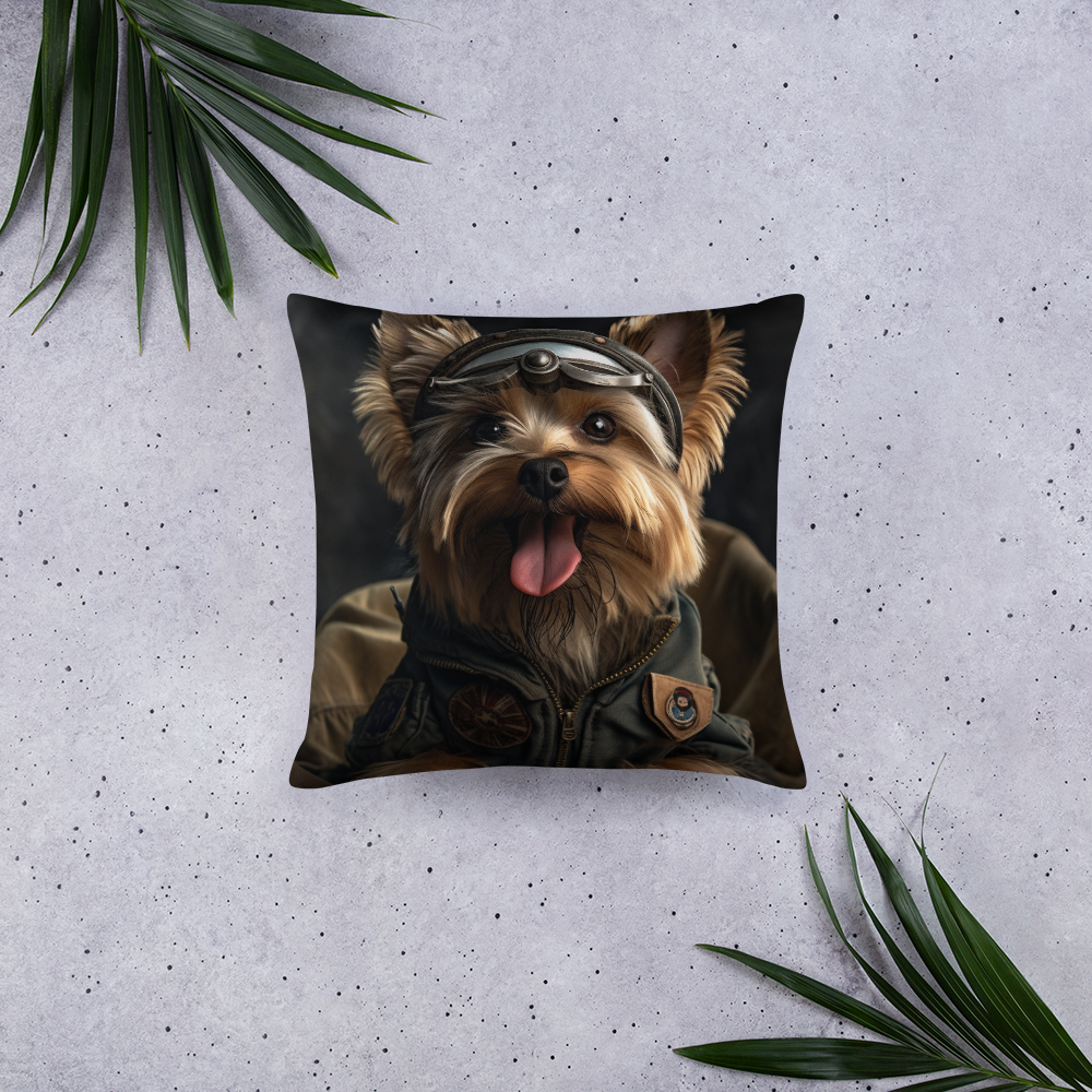 Yorkshire Terrier Air Force Officer Basic Pillow