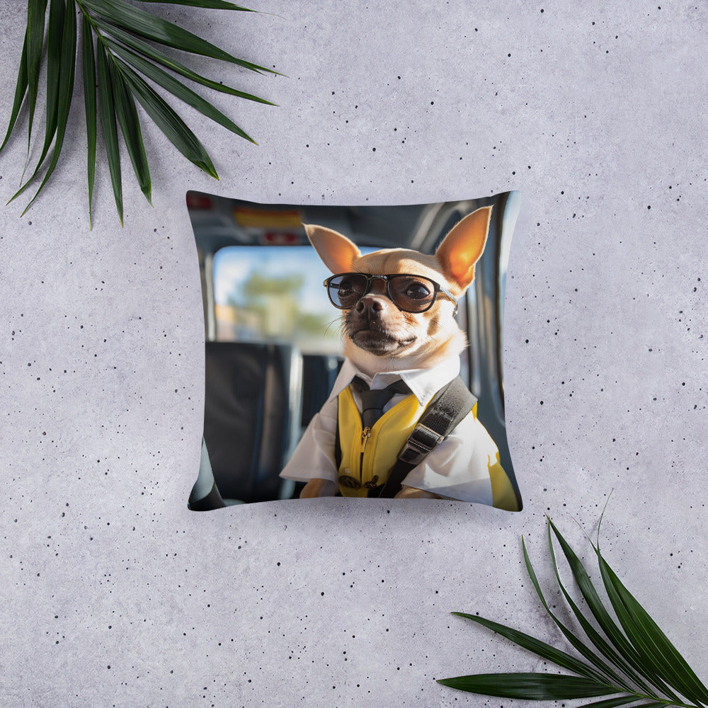 Chihuahua Bus Driver Basic Pillow