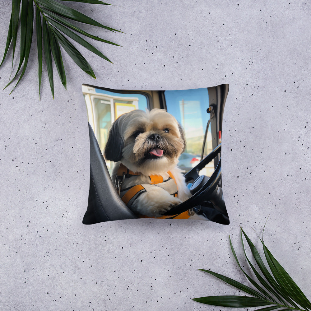 Shih Tzu Bus Driver Basic Pillow