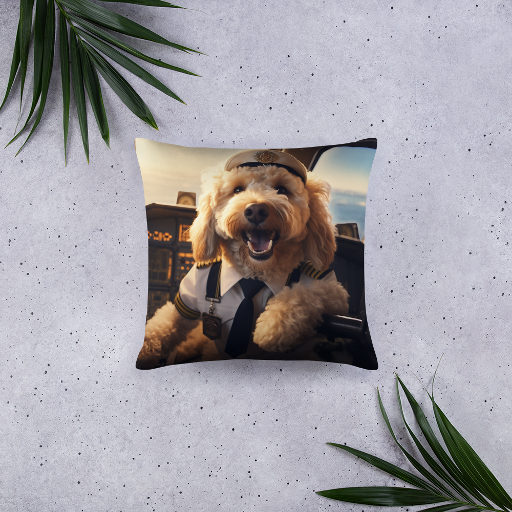 Poodle Airline Pilot Basic Pillow