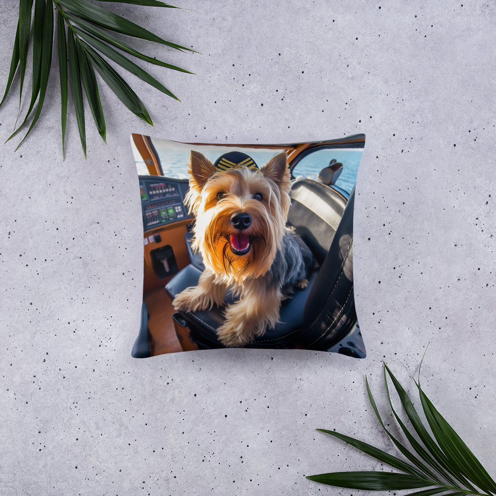 Yorkshire Terrier Airline Pilot Basic Pillow