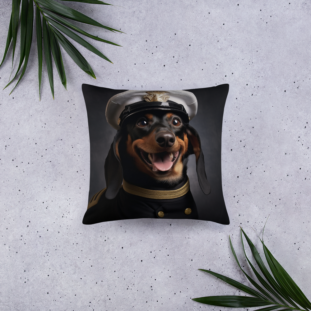 Dachshund Airline Pilot Basic Pillow