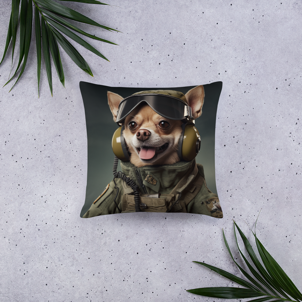 Chihuahua Airline Pilot Basic Pillow