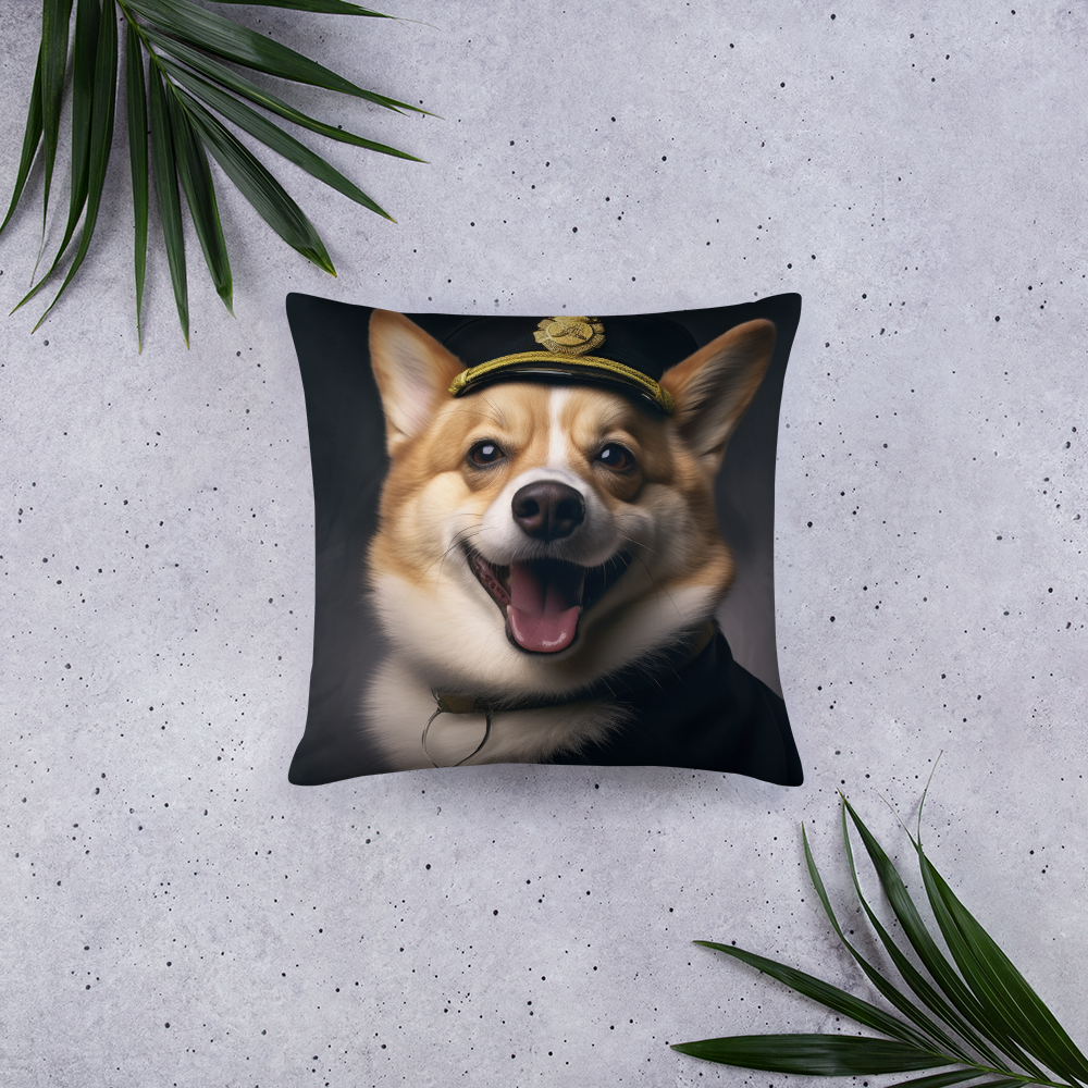 Pembroke Welsh Corgi Airline Pilot Basic Pillow