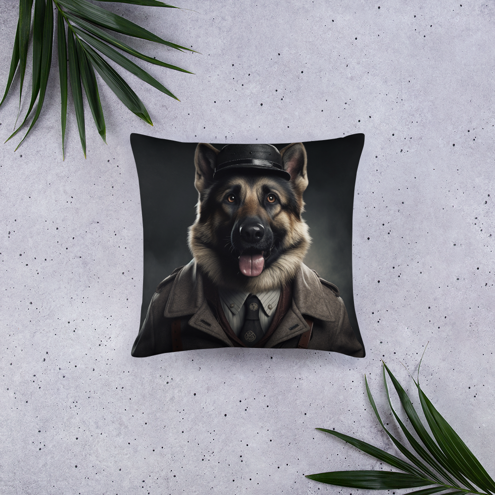 German Shepherd Detective Basic Pillow