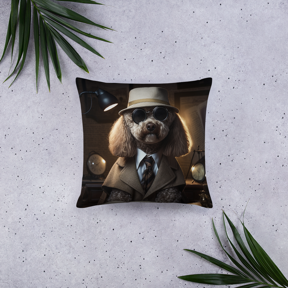 Poodle Detective Basic Pillow