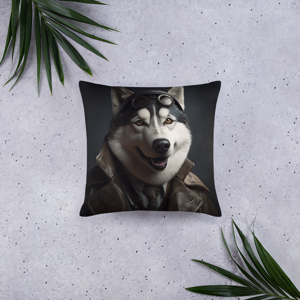 Siberian Husky Detective Basic Pillow