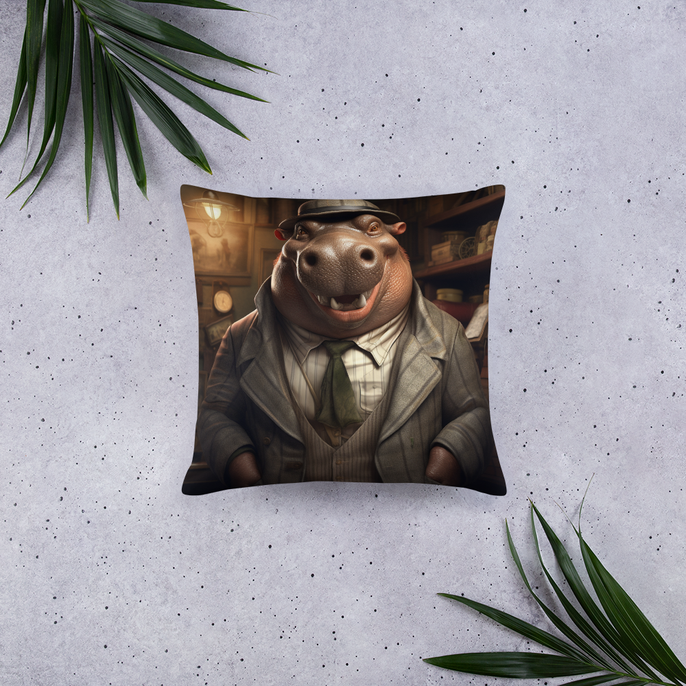 Hippo Detective Basic Pillow