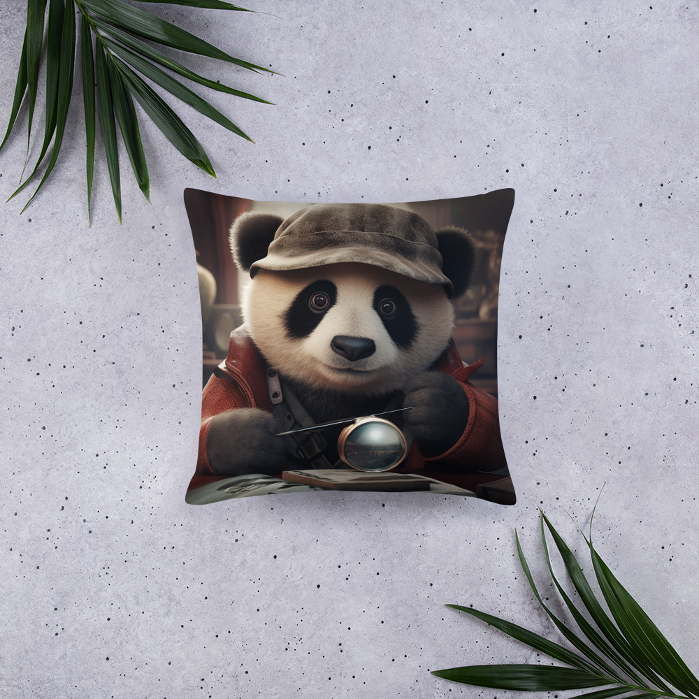 Panda Detective Basic Pillow