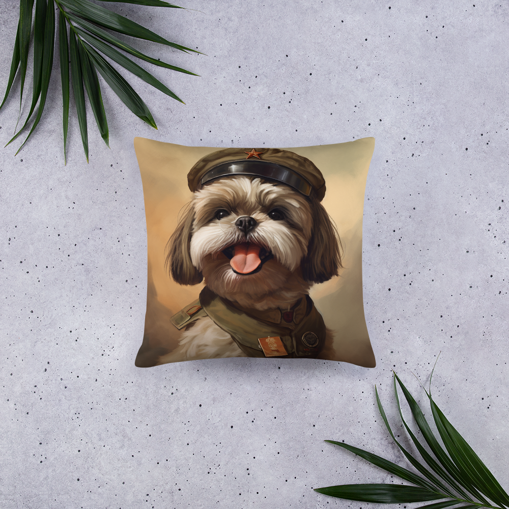 Shih Tzu Military Person Basic Pillow