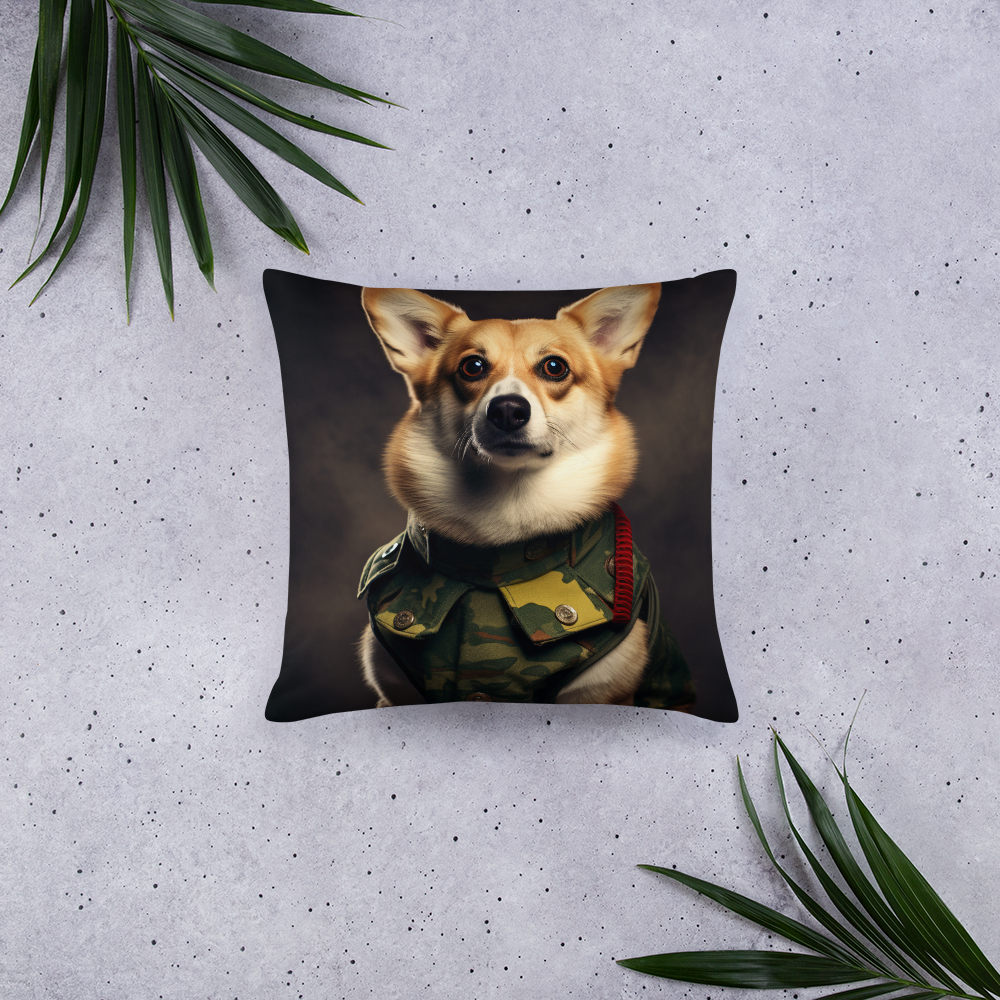 Pembroke Welsh Corgi Military Person Basic Pillow