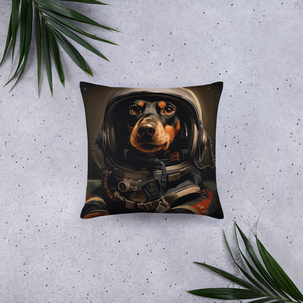 Dachshund F1 Car Driver Basic Pillow