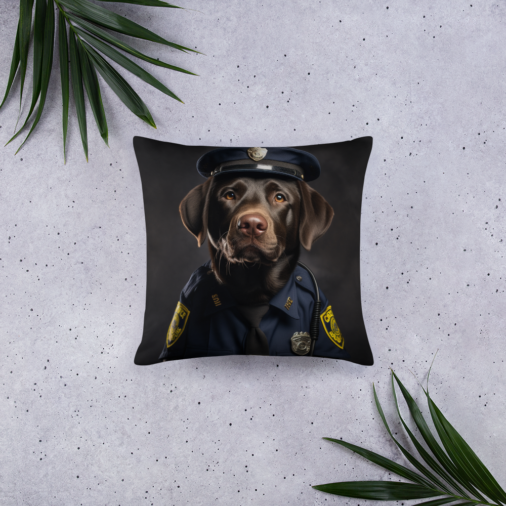 Labrador Retriever Police Officer Basic Pillow