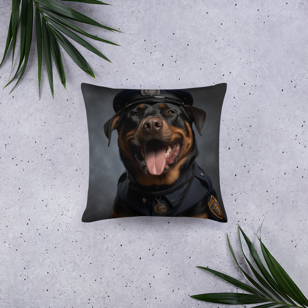 Rottweiler Police Officer Basic Pillow