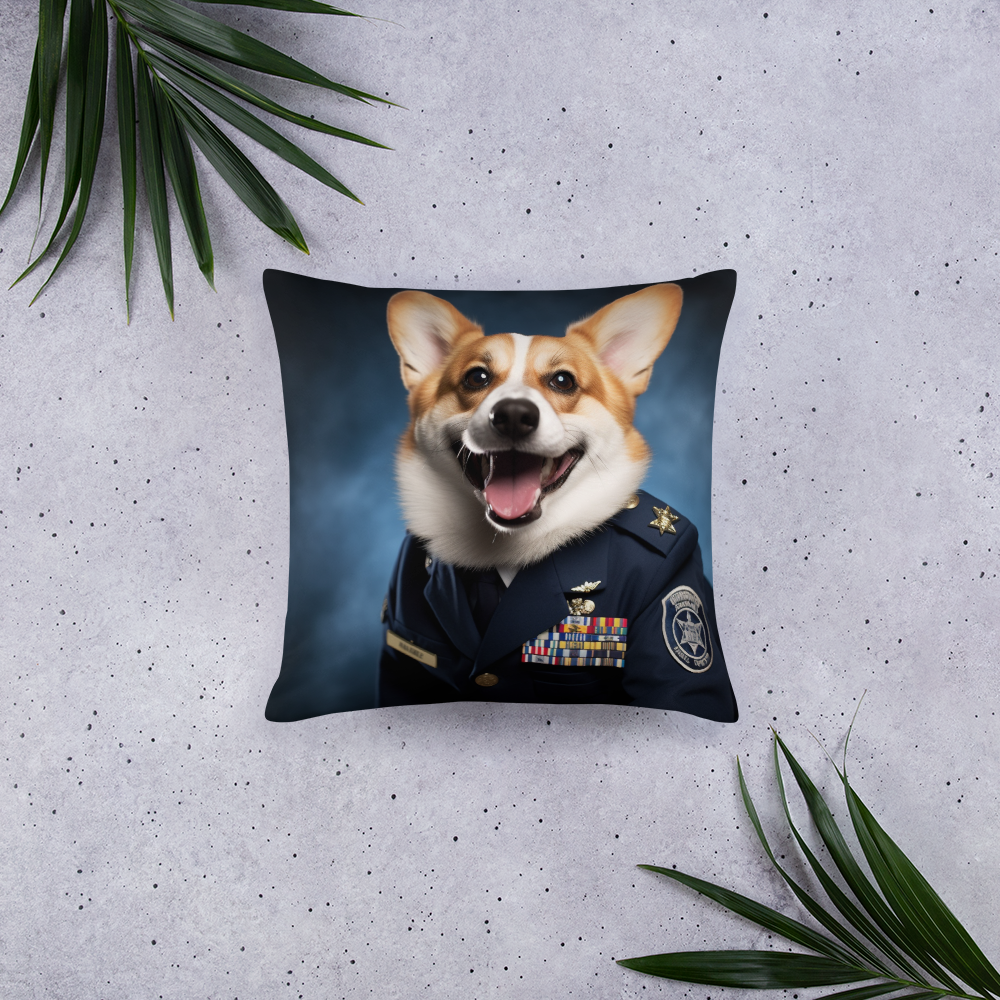 Pembroke Welsh Corgi Police Officer Basic Pillow