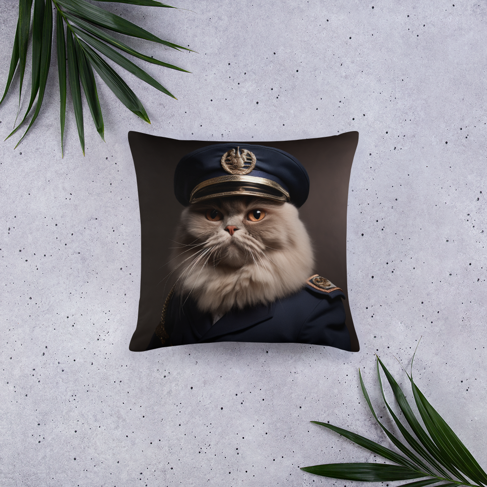 Maine Coon Police Officer Basic Pillow