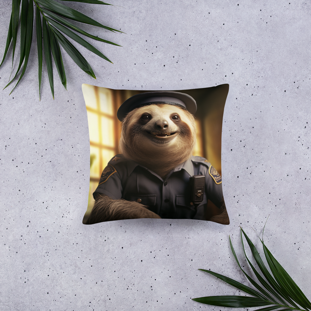 Sloth Police Officer Basic Pillow