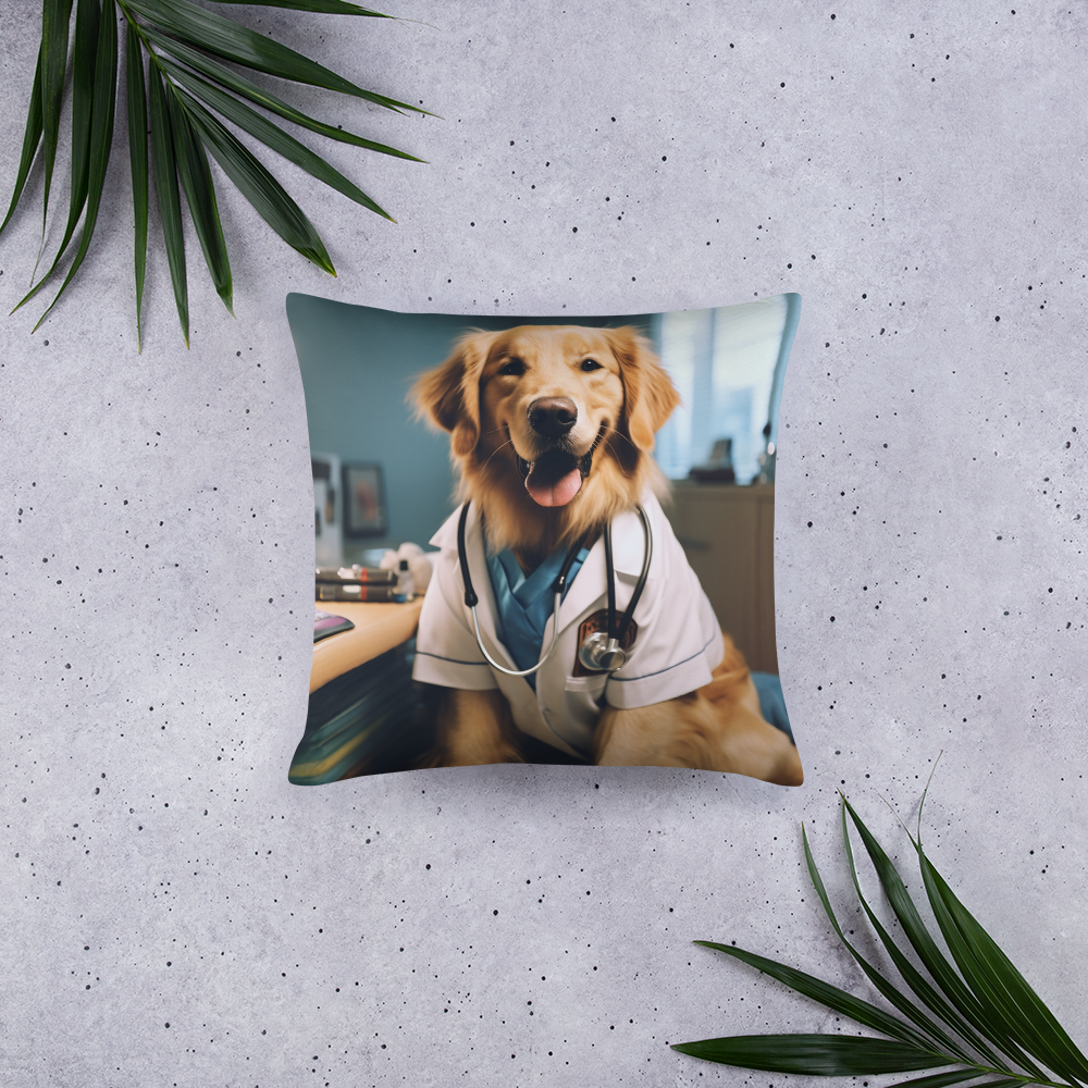 Golden Retriever Doctor Basic Pillow