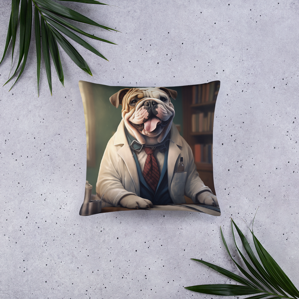 Bulldog Doctor Basic Pillow