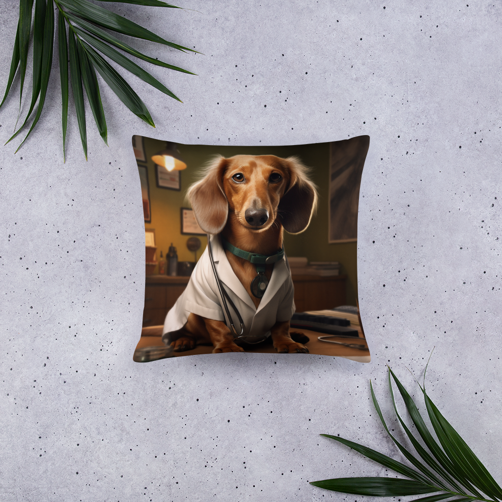 Dachshund Doctor Basic Pillow