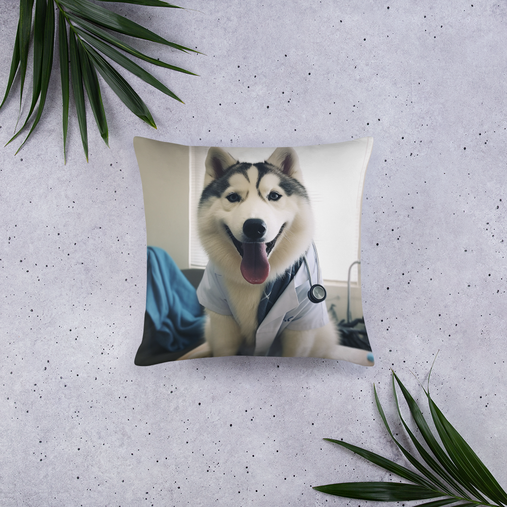 Siberian Husky Doctor Basic Pillow