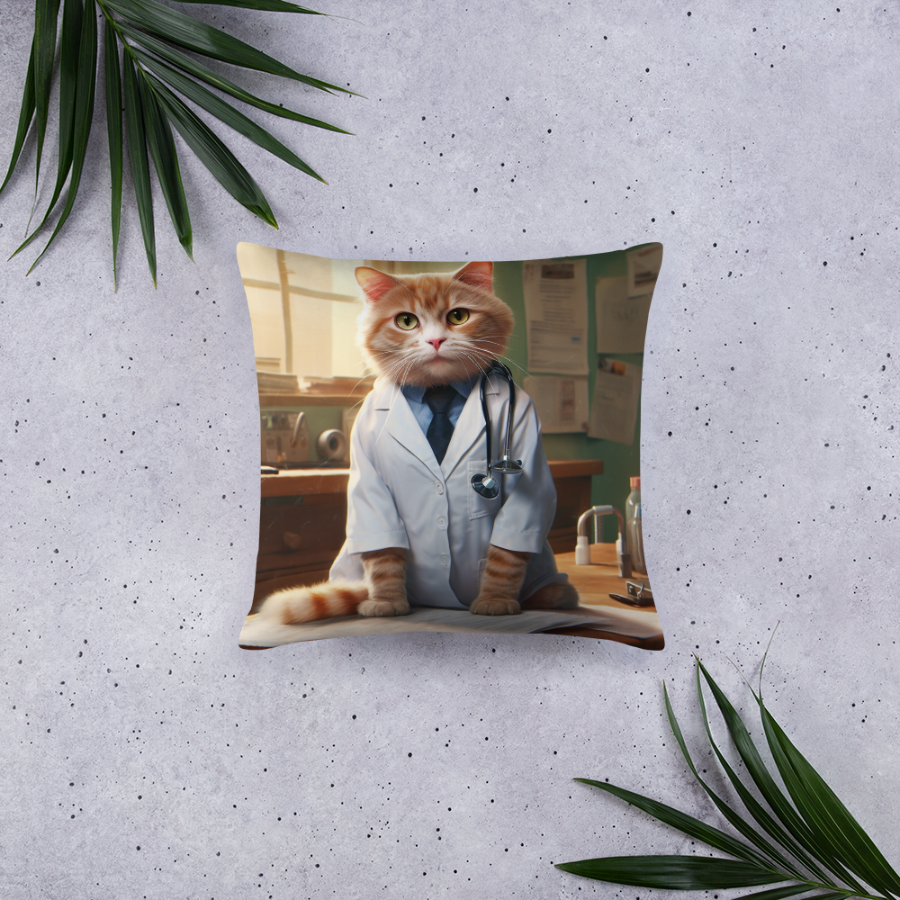 Domestic Shorthair Doctor Basic Pillow