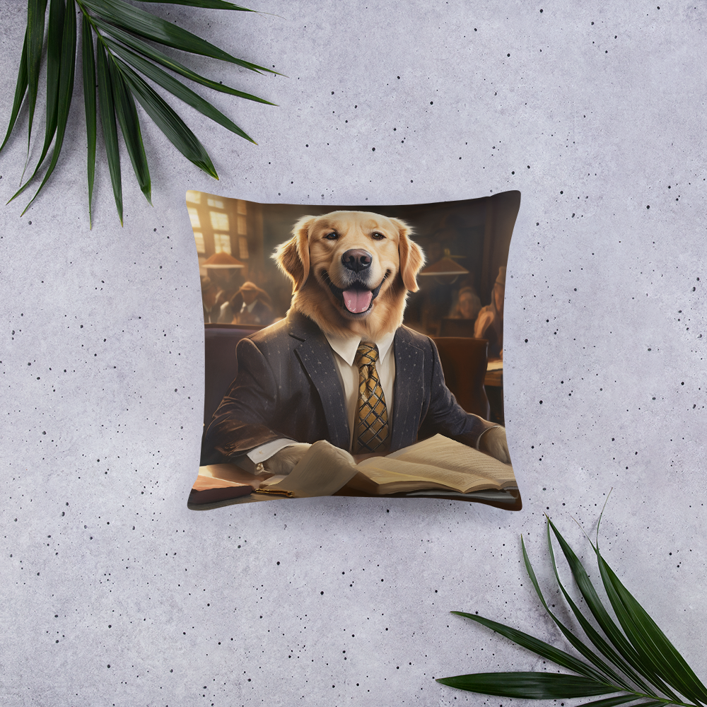 Golden Retriever Lawyer Basic Pillow