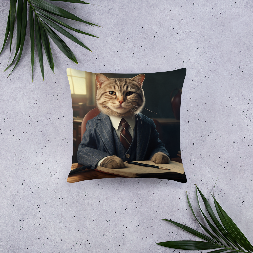 Domestic Shorthair Lawyer Basic Pillow